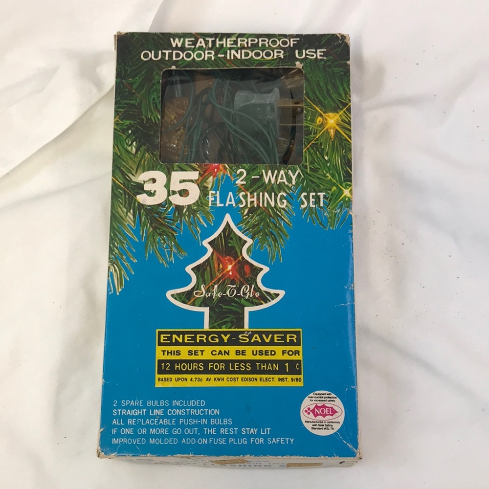 Vintage Noel 2-Way Flashing 35 Miniature Light Set